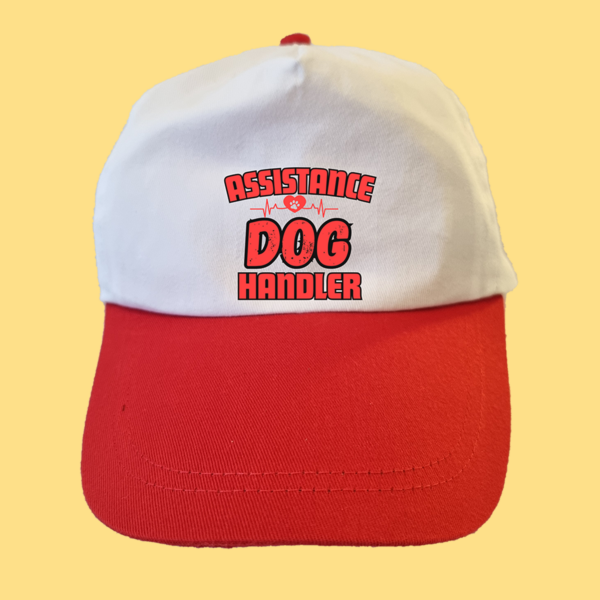 Red assistance dog handler cap