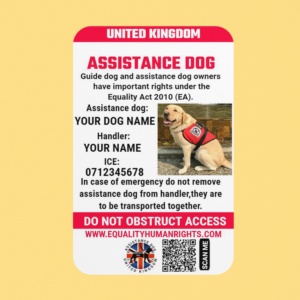 Assistance dog Personalized Card Red portrait