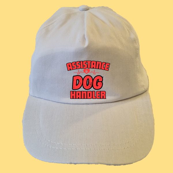 White assistance dog handler cap
